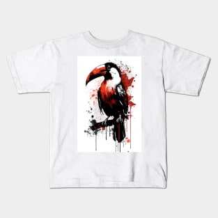 Tucan Portrait Ink Painting Kids T-Shirt